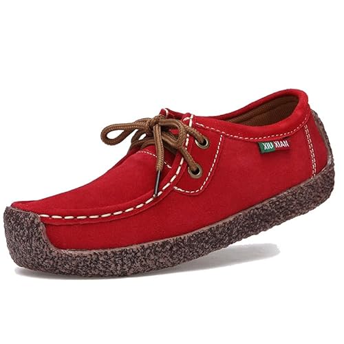 draussenfeet Snail Damenschuhe lässig Flache Schuhe Bequeme Damen Echtleder Loafers – Modische Mokassin Flachschuhe mit Slip-On Design, Ideal für Freizeit und Büro von MEIION