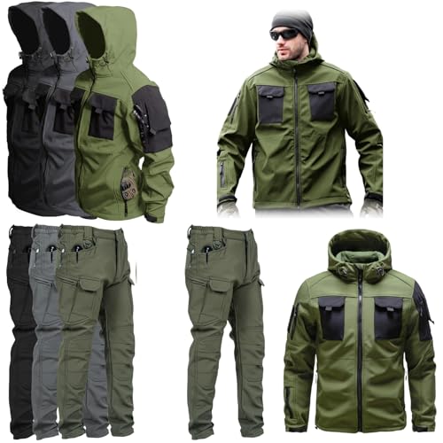 MEIION falken-stein Ultimatives Herren Outdoor-Set Warmhalten Winter Wasserdichter Militär-Softshell-Anzug für Herren, Taktische Jacke & Hose, Kapuzen-Jagdanzug, Outdoor-Kampfanzug MEIION falken-stein Ultimatives Herren Outdoor-Set Warmhalten Winter Wasserdichter Militär-Softshell-Anzug für Herren, Taktische Jacke & Hose, Kapuzen-Jagdanzug, Outdoor-Kampfanzug von MEIION