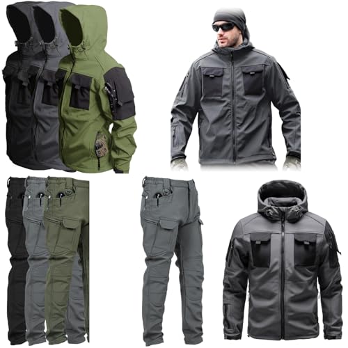 MEIION falken-stein Ultimatives Herren Outdoor-Set Warmhalten Winter Wasserdichter Militär-Softshell-Anzug für Herren, Taktische Jacke & Hose, Kapuzen-Jagdanzug, Outdoor-Kampfanzug MEIION falken-stein Ultimatives Herren Outdoor-Set Warmhalten Winter Wasserdichter Militär-Softshell-Anzug für Herren, Taktische Jacke & Hose, Kapuzen-Jagdanzug, Outdoor-Kampfanzug von MEIION