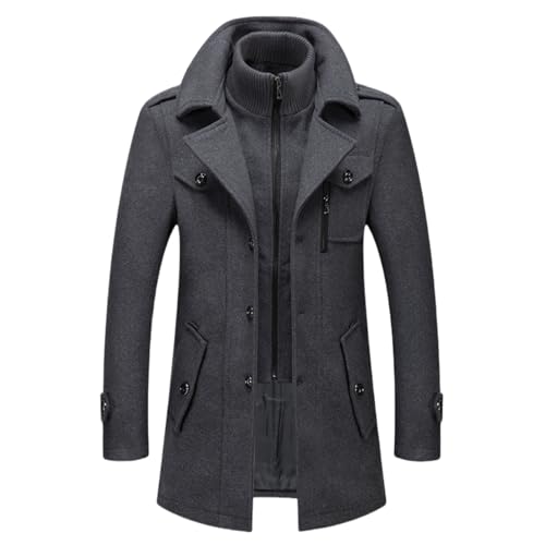 MEIION fara berlin Thomas - Zweiteiliger Wintermantel Jacke Eleganter Herren-Wollmantel mit Reißverschluss, Schmal Geschnitten, Zweiteilig, Ideal für Winter, Business und Freizeit von MEIION