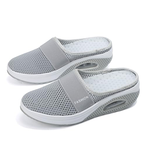 heidi mode Orthopädische Sandalen Keilabsätze Orthopädische Schuhe Damen - Luftpolster Slip-On Freizeit- und Gesundheitsschuhe aus atmungsaktivem Mesh, für Hausschuhe, Clogs und Pantoffeln von MEIION
