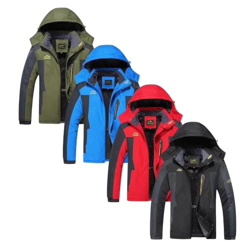 MEIION lunevio Fred | Bequeme Fleece-Winterjacke Verdickte Funktionsjacke mit Abnehmbarer Kapuze - Perfekt für kalte Wintermonate Wandern und Camping von MEIION
