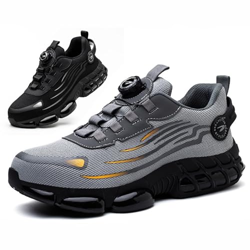 lunevio OrthoWork - Orthopädische Sicherheitsschuhe S20 Leichte Sicherheitsschuhe Herren - Sportliche Arbeitsschuhe mit Knopfschnürsenkel, Anti-Smash & Anti-Puncture von MEIION