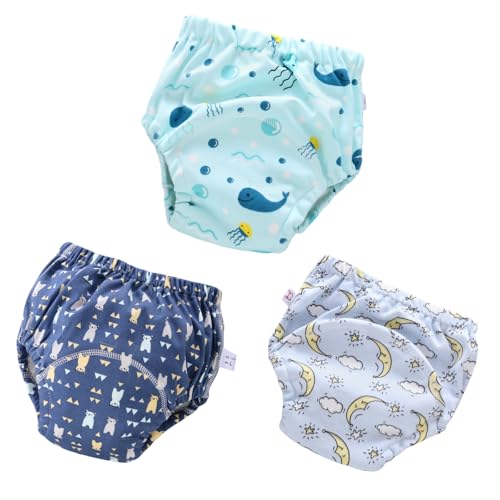 masanno Trainingswindeln -Topfchentraining leicht gemacht Baby töpfchen Trainingshose 3er Pack Baumwolle Trainerhosen für Babys - Komfortable Toilettentraining Höschen von MEIION