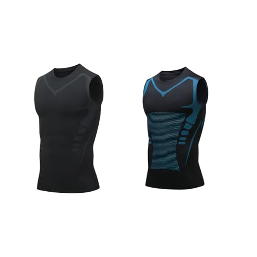 MEIION maxmuskel Body Shaper Herren Atmungsaktives 2-teiliges Herren Tank-Top mit Formeffekt, Bauchkontrolle, ideal für Sportbekleidung MEIION maxmuskel Body Shaper Herren Atmungsaktives 2-teiliges Herren Tank-Top mit Formeffekt, Bauchkontrolle, ideal für Sportbekleidung von MEIION