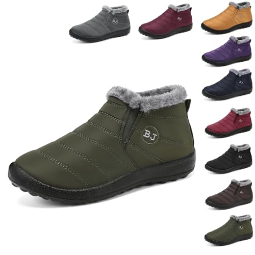 mefari Ortho-BJ für Damen Und Herren Winterstiefel Wasserdichte Winter-Schlupfstiefel mit warmem Pelzfutter - Bequeme Slip-On Schneestiefel für Outdoor-Aktivitäten und stilvollen Komfort von MEIION