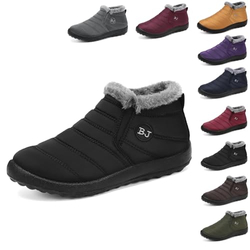 mefari Ortho-BJ für Damen Und Herren Winterstiefel Wasserdichte Winter-Schlupfstiefel mit warmem Pelzfutter - Bequeme Slip-On Schneestiefel für Outdoor-Aktivitäten und stilvollen Komfort von MEIION