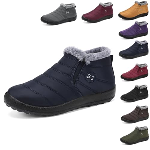 mefari Ortho-BJ für Damen Und Herren Winterstiefel Wasserdichte Winter-Schlupfstiefel mit warmem Pelzfutter - Bequeme Slip-On Schneestiefel für Outdoor-Aktivitäten und stilvollen Komfort von MEIION