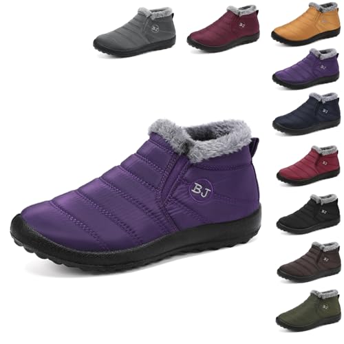 mefari Ortho-BJ für Damen Und Herren Winterstiefel Wasserdichte Winter-Schlupfstiefel mit warmem Pelzfutter - Bequeme Slip-On Schneestiefel für Outdoor-Aktivitäten und stilvollen Komfort von MEIION