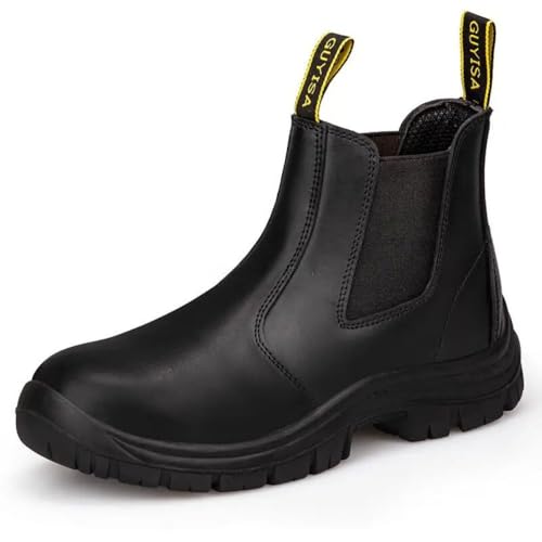meine arbeitsschuhe Dayton Sicherheitsschuhe Herren Sicherheitsschuhe Anti-Rutsch Leder Wasserdichte Sicherheitsstiefel (mit Stahlkappe) Atmungsaktive Leichte Arbeitsschuhe von MEIION