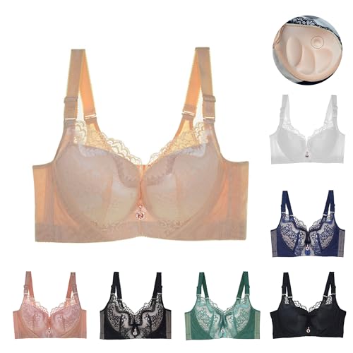 meinebella Push up BH mitspitze extrafarben Damen-BH Floral Spitze BügelTiefes Dekolleté Bügel-BH Dessous Oberteile Unterwäsche von MEIION
