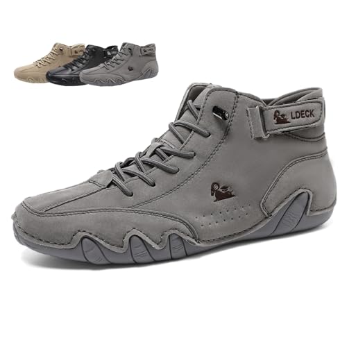 mivoxa Ludwig Deck orthopädische Premium Barfuß-Lederschuhe Italienische Wildleder Stiefel – Ultra-Bequeme und rutschfeste Barfußschuhe für optimalen Komfort und Stil von MEIION