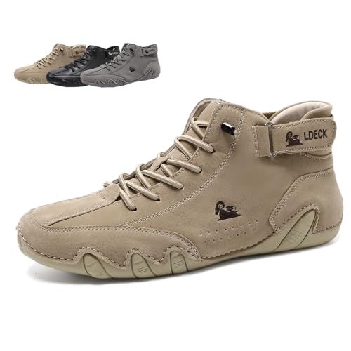 mivoxa Ludwig Deck orthopädische Premium Barfuß-Lederschuhe Italienische Wildleder Stiefel – Ultra-Bequeme und rutschfeste Barfußschuhe für optimalen Komfort und Stil von MEIION