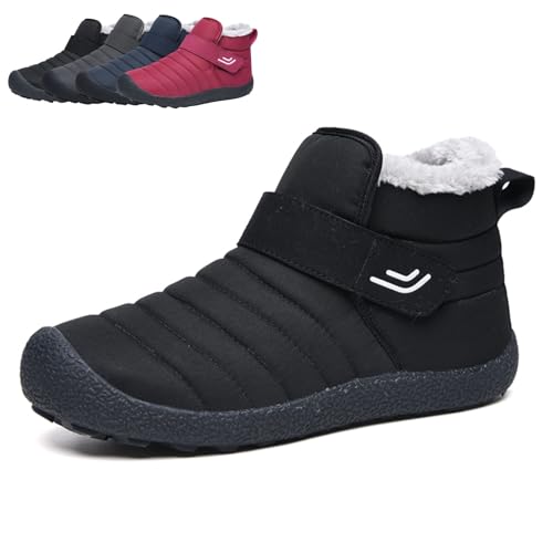 naturstep Bequemer Winterstiefel mit ergonomischer Passform - SnowStep Unisex Herren Winterstiefel Gefüttert Wasserdicht, Rutschfeste Weite H Schneestiefel, Leichte Outdoor Barfußschuhe von MEIION