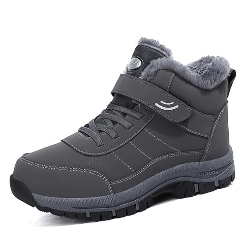 MEIION naturstep OrthoRelief Ergonomischer Klettverschluss-Stiefel mit großzügigem Zehen und Fersenbereich Rutschfest, Wasserdicht, Gefüttert, Warme Winterschuhe Boots von MEIION