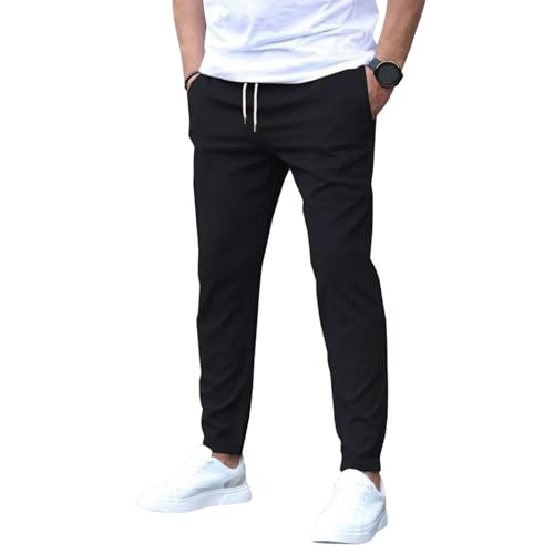 MEIION nelora Hose Hosen mit Stretch Herren Chino Hose – Bequeme Freizeithose aus Baumwolle mit elastischer Taille und Kordelzug – Lange Stoffhose im Regular Fit mit praktischen Taschen von MEIION