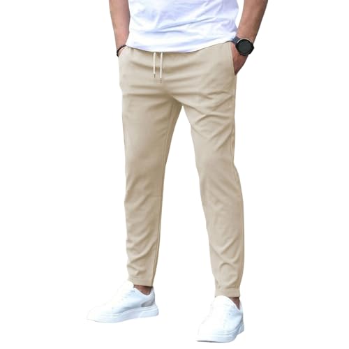 MEIION nelora Hose Hosen mit Stretch Herren Chino Hose – Bequeme Freizeithose aus Baumwolle mit elastischer Taille und Kordelzug – Lange Stoffhose im Regular Fit mit praktischen Taschen von MEIION