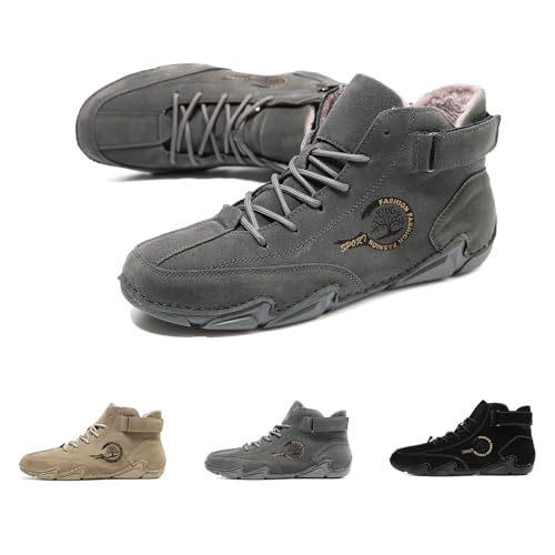 MEIION nilnook FeelFree - Ergonomic Waterproof & Pain-Relieving Barefoot Shoe for Autumn Winter - Leder Fitnessschuhe Outdoor Winterstiefel Gefüttert - wasserdichte Sneaker Arbeitsschuhe von MEIION