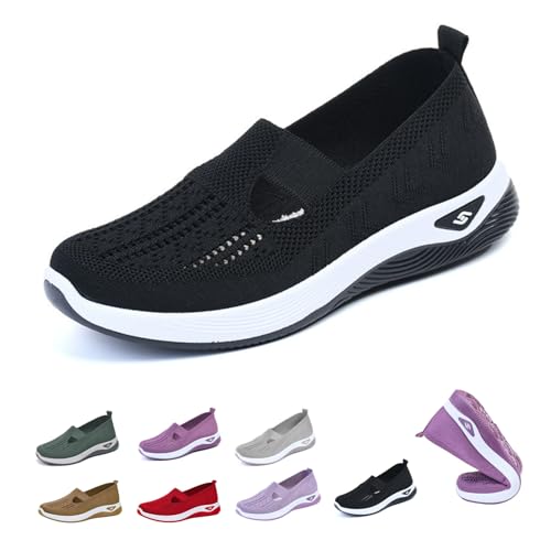 sadaro Ortho Fit Orthopädischer Slip-On für Damen Sneaker Leicht Schuhe ohne Schnürung, Bequeme Handsfree Slip On Walkingschuhe, Atmungsaktive Turnschuhe mit Erhöhter Dämpfung von MEIION