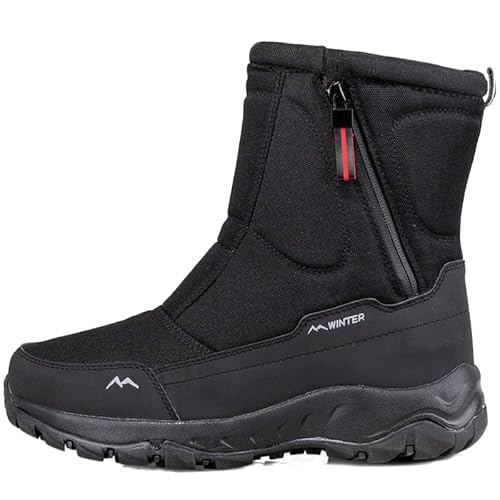 MEIION veramodehaus Lexer - Mesh Schneestiefel Schneestiefel Erwachsene Herren und Damen Schneestiefel Gepolstert Verdickt Wasserdicht Reißverschluss Winter Schneestiefel von MEIION