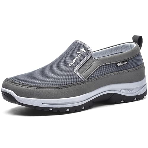 MEIION vuevo OLF ORTHOPÄDISCHE Wanderschuhe Herren Extra Breite Slip-On Wanderschuhe mit Fußgewölbestütze – Leichte, Bequeme Outdoor-Arbeitsschuhe von MEIION