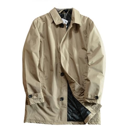 Tom Harding Harbor Mantel Herren Trenchcoat, Einreihiger Langmantel, Leichtes Revers, Wasserdichte und Reißfeste im Japanischen Stil, Baumwolle, Warme Männliche Windjacke in Mittlerer Länge von MEIION