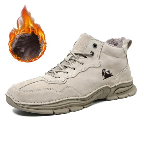 Warme Winterschuhe Trekking- & Wanderschuhe aus Leder Barfußschuhe Orthopädische Damen Herren – Bequeme, Wasserdichte und Atmungsaktive Schuhe für Outdoor und Alltag Off-Road-Wandern und Camping von MEIION