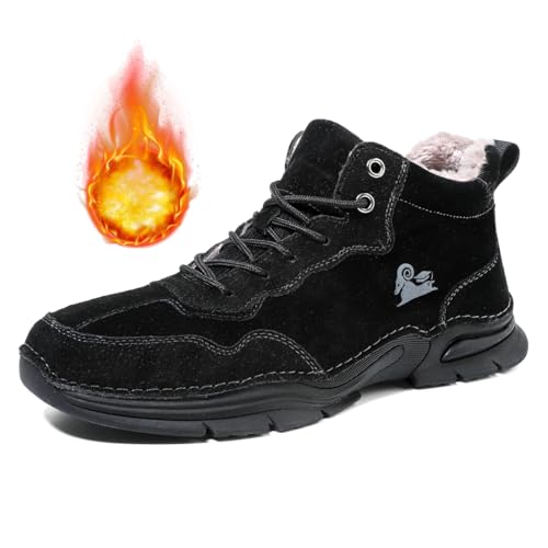 Warme Winterschuhe Trekking- & Wanderschuhe aus Leder Barfußschuhe Orthopädische Damen Herren – Bequeme, Wasserdichte und Atmungsaktive Schuhe für Outdoor und Alltag Off-Road-Wandern und Camping von MEIION