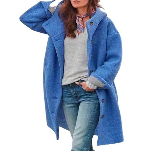 kruger mode Bequemer Mantel Oversize Damen Winterjacke | Warmer Teddy Mantel mit Kapuze | Dicke Lange Jacke für kalte Tage | Geknöpfte Langarmjacke für Komfort und Stil von MEIION