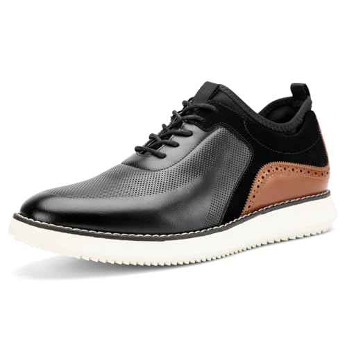 MEIJIANA Anzugschuhe Herren Business Schnürhalbschuhe Klassische Freizeit Schuhe Moderne Oxfords, Schwarz-1, 41 EU (8 UK) von MEIJIANA