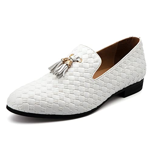 MEIJIANA Herren-Mokassins Business Schuhe Herren Schuhe Mokassins Slipper Herren, Weiß-04, 43 EU (10 UK) von MEIJIANA