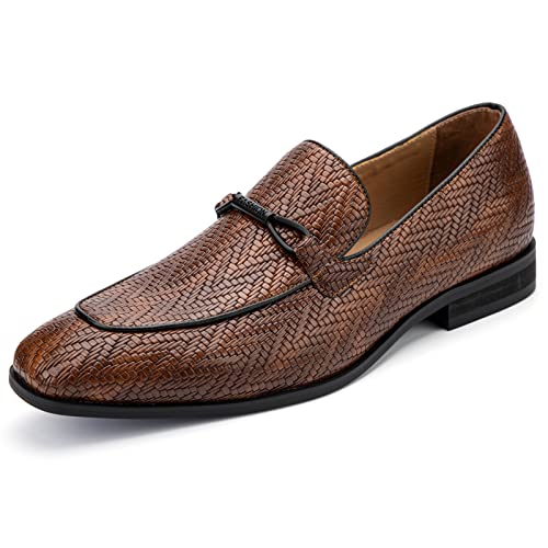 MEIJIANA Herren Mokassins Herren Elegante Schuhe Herren Casual Slip on Anzugschuhe, Braun-02, 41 EU (8 UK) von MEIJIANA