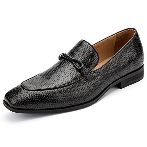 MEIJIANA Herren Mokassins Herren Elegante Schuhe Herren Casual Slip on Anzugschuhe, Schwarz-01, 41 EU (8 UK) von MEIJIANA