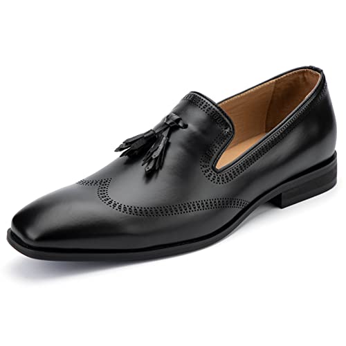 MEIJIANA Herren Mokassins Herren Elegante Schuhe Herren Casual Slip on Anzugschuhe, Schwarz-03, 43 EU (10 UK) von MEIJIANA