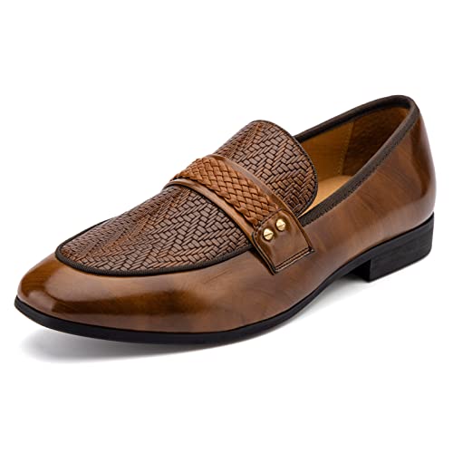 MEIJIANA Herren Mokassins Herren Schuhe Mokassins Leder Schuhe Herren Slipper Business Schuhe Herren, Braun-A, 45 EU (12 UK) von MEIJIANA