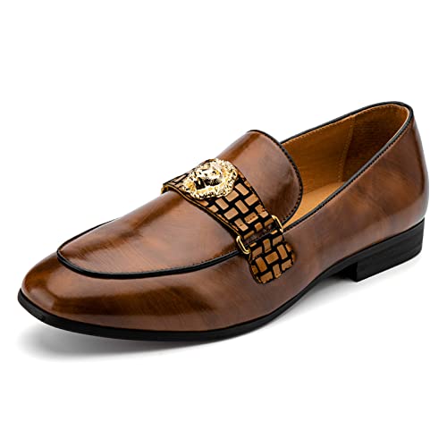 MEIJIANA Herren Mokassins Herren Schuhe Mokassins Leder Schuhe Herren Slipper Business Schuhe Herren, Braun-C, 45 EU (12 UK) von MEIJIANA