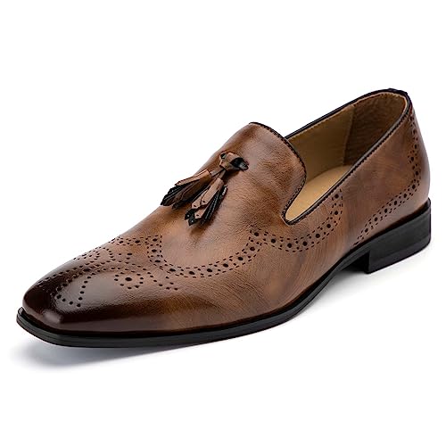 MEIJIANA Herren Mokassins Klassische Herren Anzug Schuhe Elegante Schuhe Leder Sommer Freizeitschuhe, Braun-02, 41 EU (8 UK) von MEIJIANA