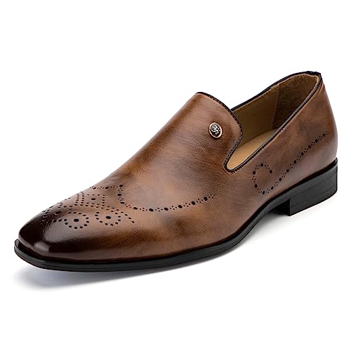 MEIJIANA Herren Mokassins Klassische Herren Anzug Schuhe Elegante Schuhe Leder Sommer Freizeitschuhe, Braun-04, 42 EU (9 UK) von MEIJIANA