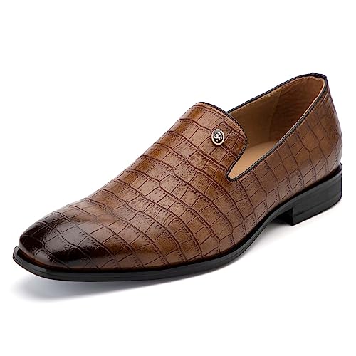 MEIJIANA Herren Mokassins Klassische Herren Anzug Schuhe Elegante Schuhe Leder Sommer Freizeitschuhe, Braun-06, 43 EU (10 UK) von MEIJIANA