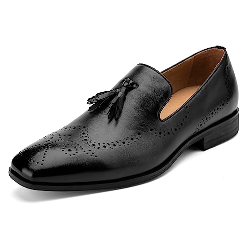 MEIJIANA Herren Mokassins Klassische Herren Anzug Schuhe Elegante Schuhe Leder Sommer Freizeitschuhe, Schwarz-01, 45 EU (12 UK) von MEIJIANA