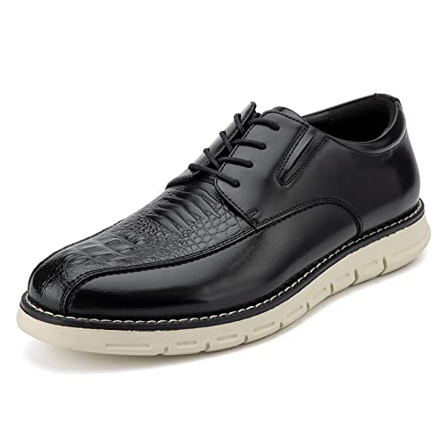 MEIJIANA Herren Oxfords Klassischer Business Schuhe Herren Schnürhalbschuhe Oxfords Freizeitschuhe für Herren, Schwarz-01, 45 EU (12 UK) von MEIJIANA