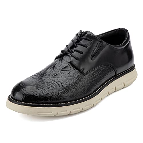 MEIJIANA Herren Oxfords Klassischer Business Schuhe Herren Schnürhalbschuhe Oxfords Freizeitschuhe für Herren, Schwarz-05, 41 EU (8 UK) von MEIJIANA