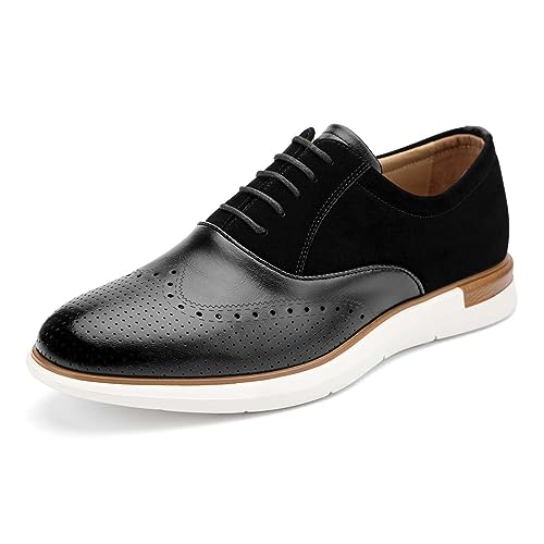 MEIJIANA Herren Oxfords Männer Businessschuhe Freizeit Schuhe Oxfords Herren Anzugschuhe Leder, Schwarz-03, 44 EU (11 UK) von MEIJIANA