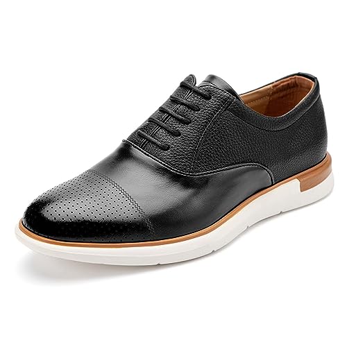 MEIJIANA Herren Oxfords Männer Businessschuhe Freizeit Schuhe Oxfords Herren Anzugschuhe Leder, Schwarz-05, 41 EU (8 UK) von MEIJIANA