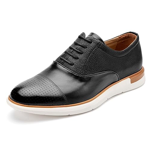 MEIJIANA Herren Oxfords Männer Businessschuhe Freizeit Schuhe Oxfords Herren Anzugschuhe Leder, Schwarz-05, 42 EU (9 UK) von MEIJIANA