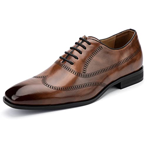 MEIJIANA Herren Oxfords Schuhe Herren Schnürhalbschuhe Klassischer Herren Elegante Schuhe Anzugschuhe Herren, Braun-02, 41 EU (8 UK) von MEIJIANA