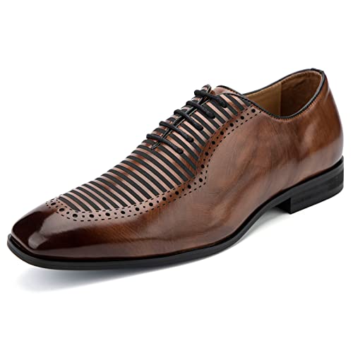 MEIJIANA Herren Oxfords Schuhe Herren Schnürhalbschuhe Klassischer Herren Elegante Schuhe Anzugschuhe Herren, Braun-04, 42 EU (9 UK) von MEIJIANA