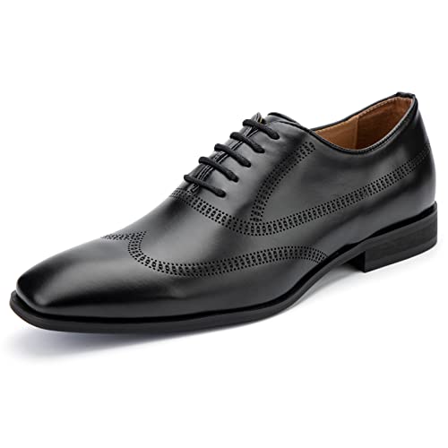 MEIJIANA Herren Oxfords Schuhe Herren Schnürhalbschuhe Klassischer Herren Elegante Schuhe Anzugschuhe Herren, Schwarz-01, 42 EU (9 UK) von MEIJIANA