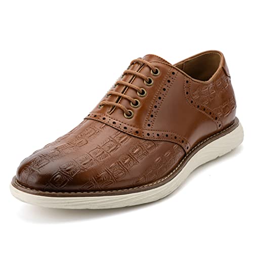 MEIJIANA Herren Oxfords Schuhe Herren Schnürhalbschuhe Leder Freizeitschuhe für Herren Business Schuhe Herren, Braun-06, 41 EU (8 UK) von MEIJIANA