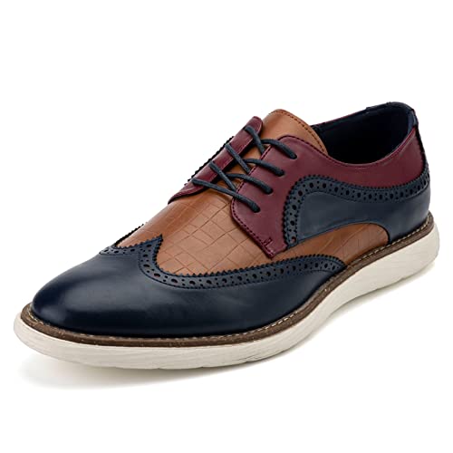 MEIJIANA Herren Oxfords Schuhe Herren Schnürhalbschuhe Leder Freizeitschuhe für Herren Business Schuhe Herren, Mehrfarbig-02, 41 EU (8 UK) von MEIJIANA